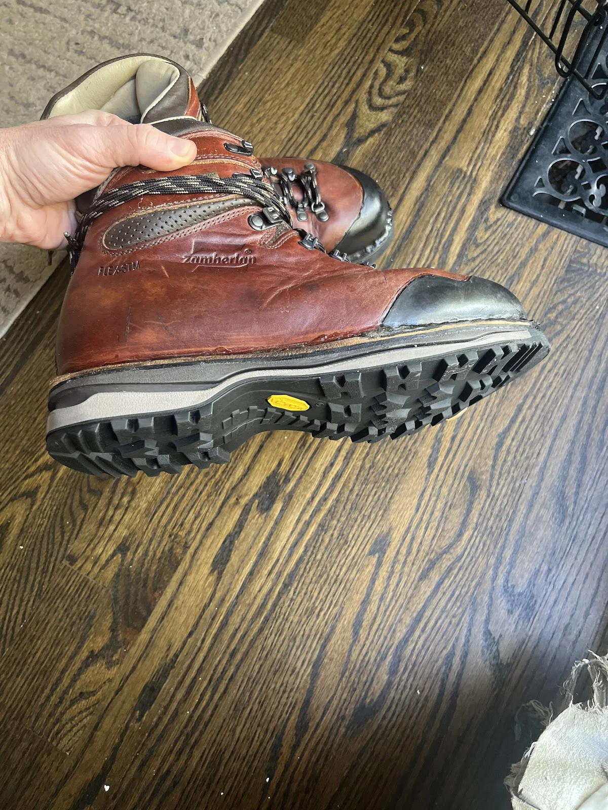 Repaired shoes on display at Varsity Shoe Sell & Repair