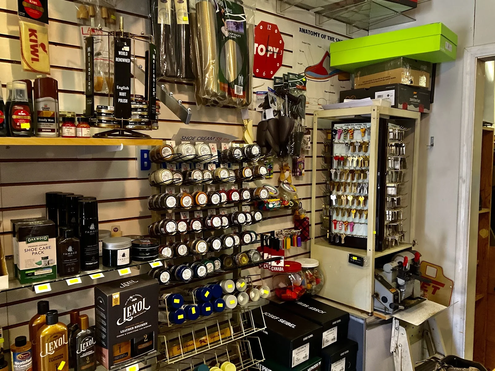 Shoes being resoled and repaired at Varsity Shoe Sell & Repair
